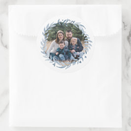 Foto Lijst Hanukkah Blue Wreath Ronde Sticker