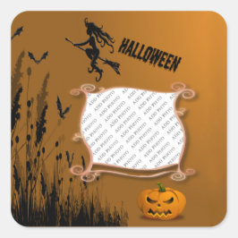 Foto Lijst, heks, Jack o' Lantern Sticker