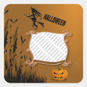 Foto Lijst, heks, Jack o' Lantern Sticker