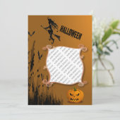 Foto Lijst, heks, Jack o' Lantern uitnodiging (Staand voorkant)