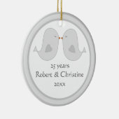 Foto Lijst Lovevogels Jubileum Keramisch Ornament (Rechts)