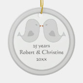 Foto Lijst Lovevogels Jubileum Keramisch Ornament (Voorkant)