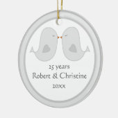 Foto Lijst Lovevogels Jubileum Keramisch Ornament (Links)