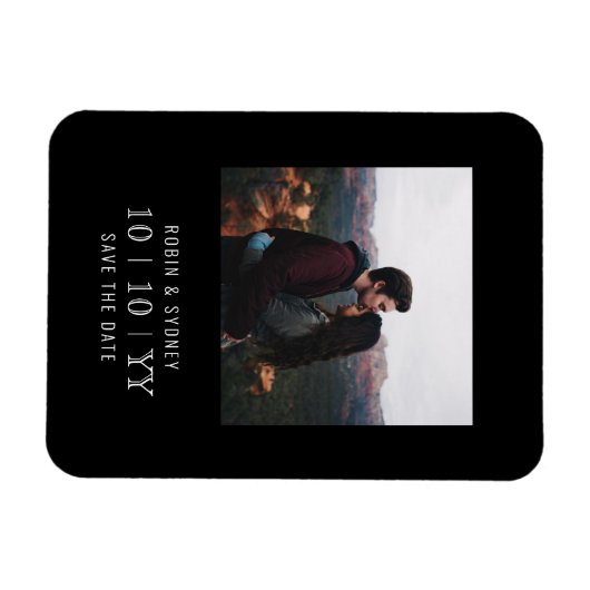 Foto Lijst | Magneet | Datum opslaan | Zwart (Horizontaal)