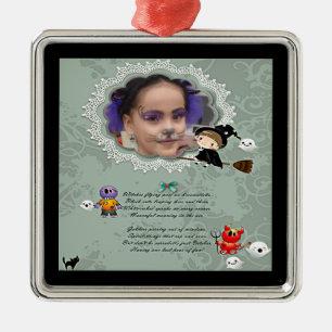 Foto Lijst met heks, monsters, Ghost, Cat Metalen Ornament