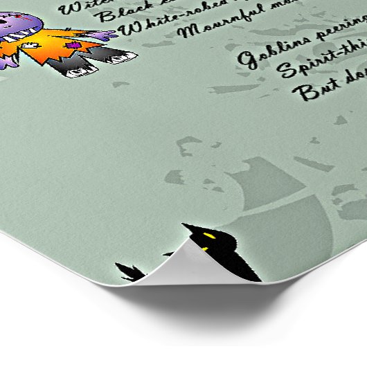 Foto Lijst met heks, monsters, Ghost, Cat Poster (Hoek)