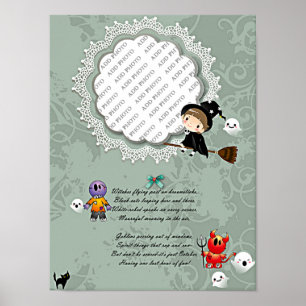 Foto Lijst met heks, monsters, Ghost, Cat Poster