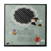 Foto Lijst met heks, monsters, Ghost, Cat Tegeltje (Voorkant)
