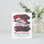 Foto Lijst Peace Love Joy Feestdagenkaart (Staand voorkant)