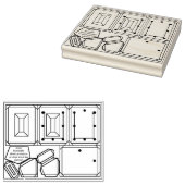 Foto Lijst Pin Ornament Wood Art Stamp Rubberstempel (Gestempeld)