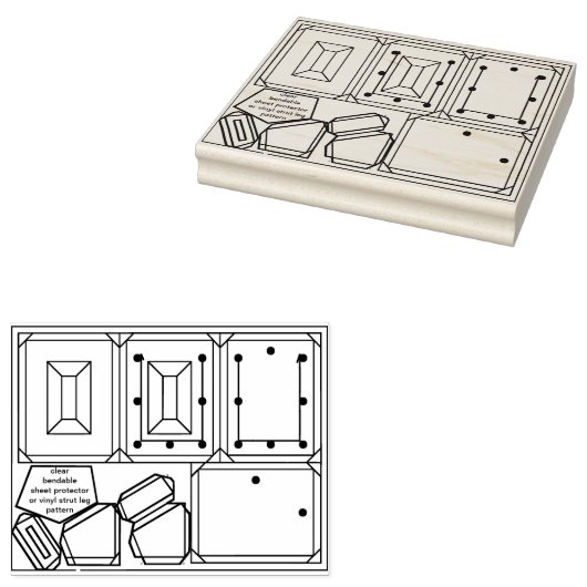 Foto Lijst Pin Ornament Wood Art Stamp Rubberstempel (Gestempeld)