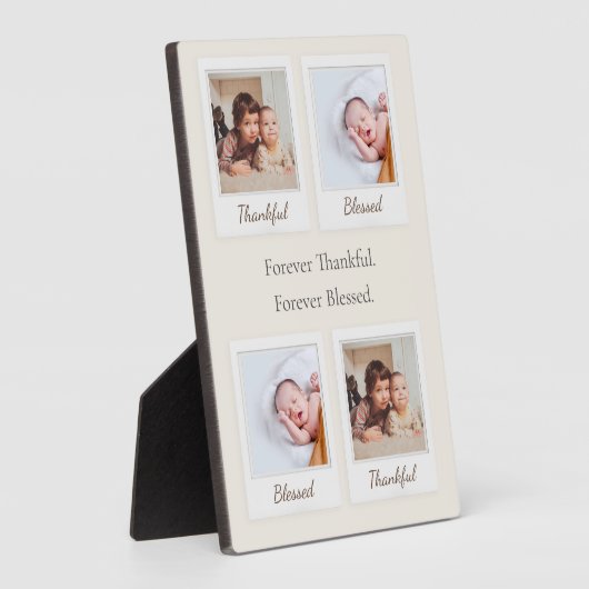 Foto Lijst Plaque – Forever Dankbaar & Gezegend Fotoplaat (Zijkant)