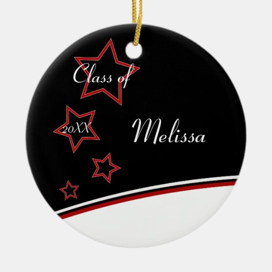 Foto Lijst Red & Black Stars Afstuderen Ornament (Voorkant)