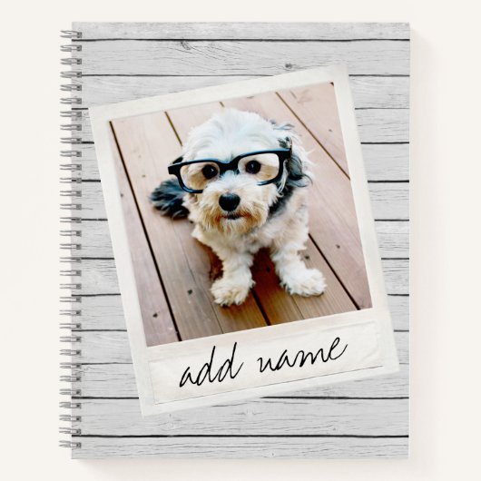  foto Lijst - rustiek grijs hout Notitieboek (Voorkant)