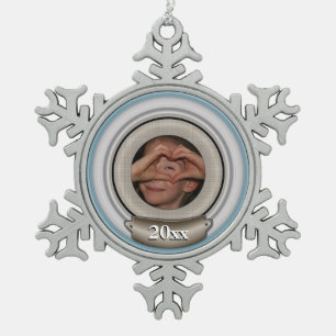 Foto Lijst Sjabloon Tin Sneeuwvlok Ornament