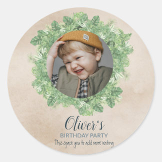 Foto lijst - treinmotorthema ronde sticker