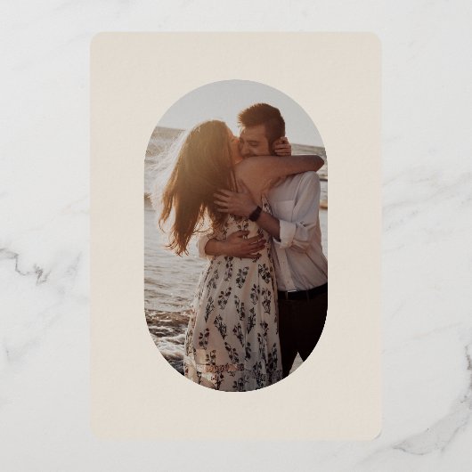 Foto Lila Paars Botanical Wreath Wedding Folie Uitnodiging (Achterkant)