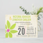 Foto Limoen Stillzed Daisy Wedding Invitations Kaart (Staand voorkant)