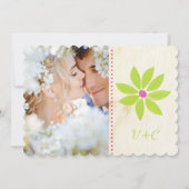 Foto Limoen Stillzed Daisy Wedding Invitations Kaart (Achterkant)