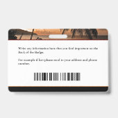 Foto Logo Bar Code Naam Klant Badge (Achterkant)