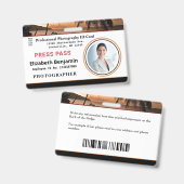 Foto Logo Bar Code Naam Klant Badge (Voor- en achterkant)