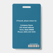 Foto Logo Barcode Blauw Wit Geel Geometrisch Badge (Achterkant)