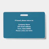 Foto Logo Barcode Blauw Wit Geel Geometrisch Badge (Achterkant)