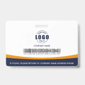Foto Logo Barcode Employee Corporate Oranje Badge (Achterkant)