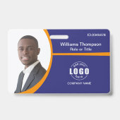 Foto Logo Barcode Employee Corporate Oranje Badge (Voorzijde)