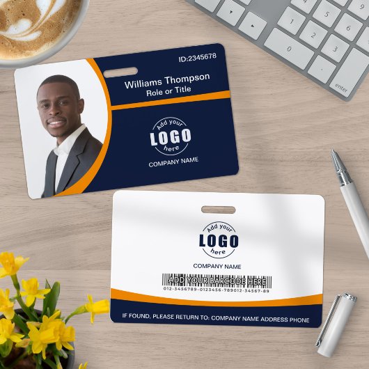 Foto Logo Barcode Employee Corporate Oranje Badge