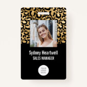 Foto: Logo Barcode Gold Black Leopard Print Badge (Voorkant)