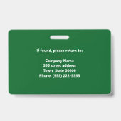 Foto Logo Barcode Groen Wit Geel Geometrisch Badge (Achterkant)