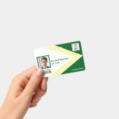 Foto Logo Barcode Groen Wit Geel Geometrisch Badge (Handheld)