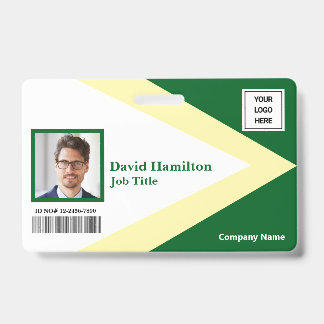 Foto Logo Barcode Groen Wit Geel Geometrisch Badge
