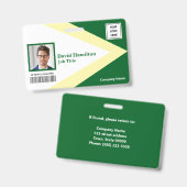 Foto Logo Barcode Groen Wit Geel Geometrisch Badge (Voor- en achterkant)