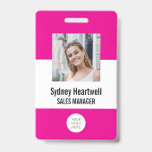Foto Logo Barcode Heet Roze Badge (Voorzijde)