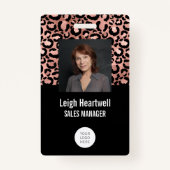 Foto Logo Barcode Roos Gold Black Leopard Print Badge (Voorkant)