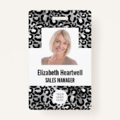 Foto Logo Barcode Silver Leopard Print Badge (Voorkant)