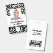 Foto Logo Barcode Zilver Luipaardprint Badge (Voor- en achterkant)