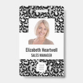 Foto Logo Barcode Zilver Luipaardprint Badge (Voorzijde)