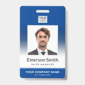 Foto logo blauwe gradiënt moderne id badge (Voorkant)