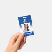 Foto logo blauwe verloop medewerker naam titel id badge (Handheld)