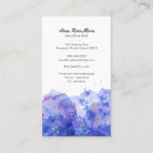 *~* Foto Logo Blue Paarse Waterverf Girly Chic Visitekaartje (Achterkant)