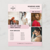 Foto Logo Business Marketing Roze Flyer (Voorkant)