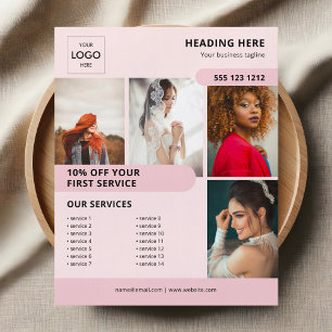 Foto Logo Business Marketing Roze Flyer