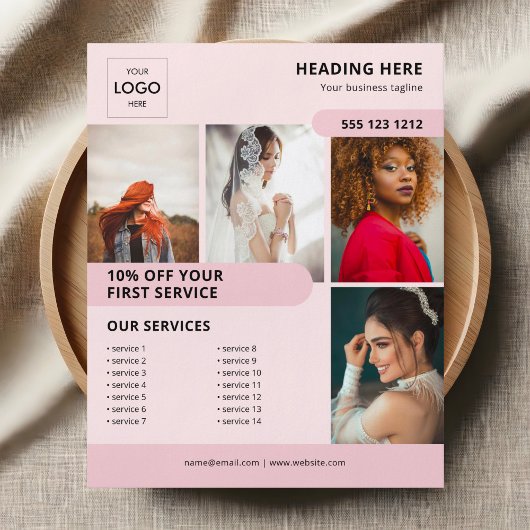 Foto Logo Business Marketing Roze Flyer