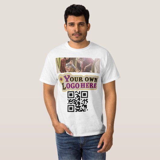 Foto-logo en QR-code T-shirt (Voorkant volledig)