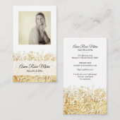 *~* Foto Logo Gold Glitter White Girly Chic Visitekaartje (Voorkant / Achterkant)