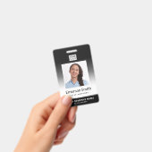 Foto logo grijs verloop modern personeelsausweis badge (Handheld)