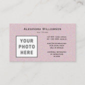 Foto Logo horizontaal dubbelzijdig glitterroze Visitekaartje (Voorkant)